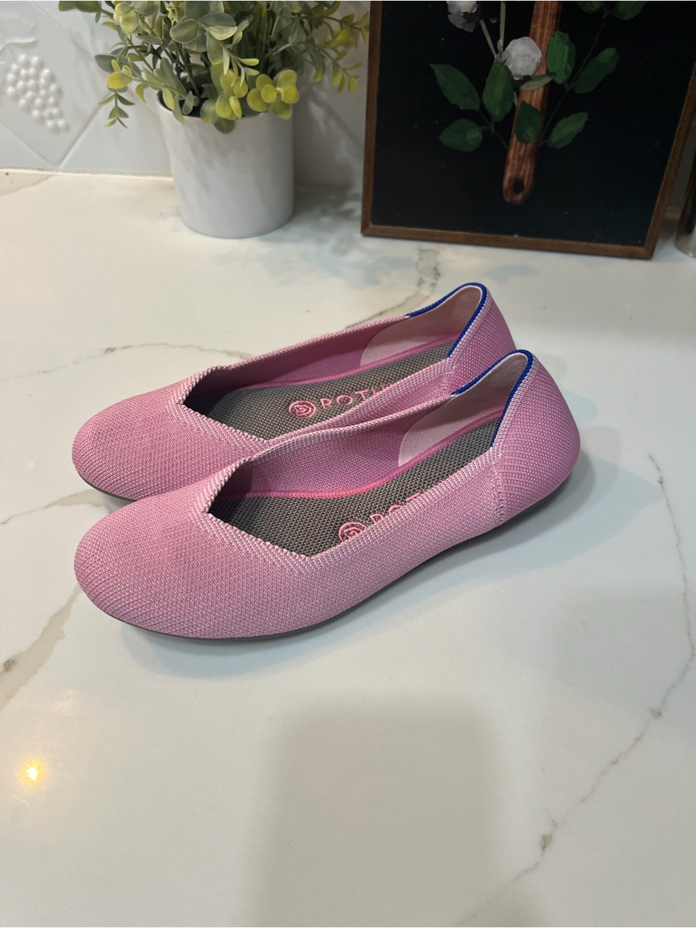 Rothy’s The Flat Round Toe Ballet Flats Begonia Pink Size 7.5